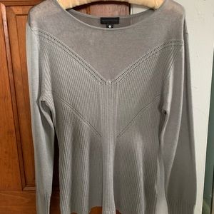 Gray Long Sleeve- Sheer Top